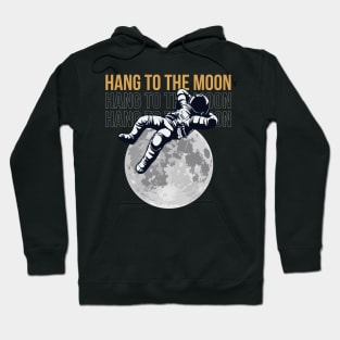 Dark Blue Creative Astronaut On The Moon Hoodie